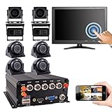 JOINLGO 8-CH 4G GPS WiFi 1080P Mobile Vehicle DVR Video Recorder Kit 10' Touchscreen Motion Detection,8pcs Waterproof IR Car Camera Remote View on PC/Phone/Web for Truck Van Bus RV