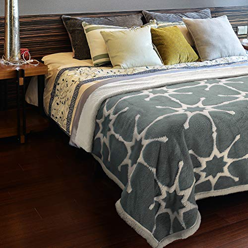 Catalonia Sherpa Fleece Throw Blanket, Cozy Fuzzy Jacquard Blanket For The Couch Bed | Fluffy Comfy Warm Heavy Throws | Comfort Caring Gift, 50X60 Inches #TOP1