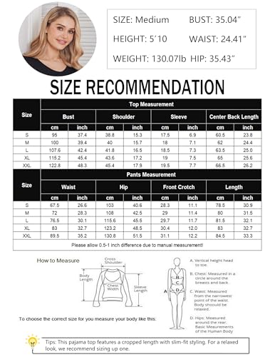 Ekouaer Womens Pajama Sets Soft Cotton Pj Short Sleeve Top with Capri Pants Sleepwear 2 Piece Print Loungewear,L