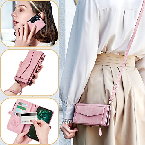 Image of for Samsung Galaxy S26 Wallet Case with RFID Blocking Wallet, Pink
