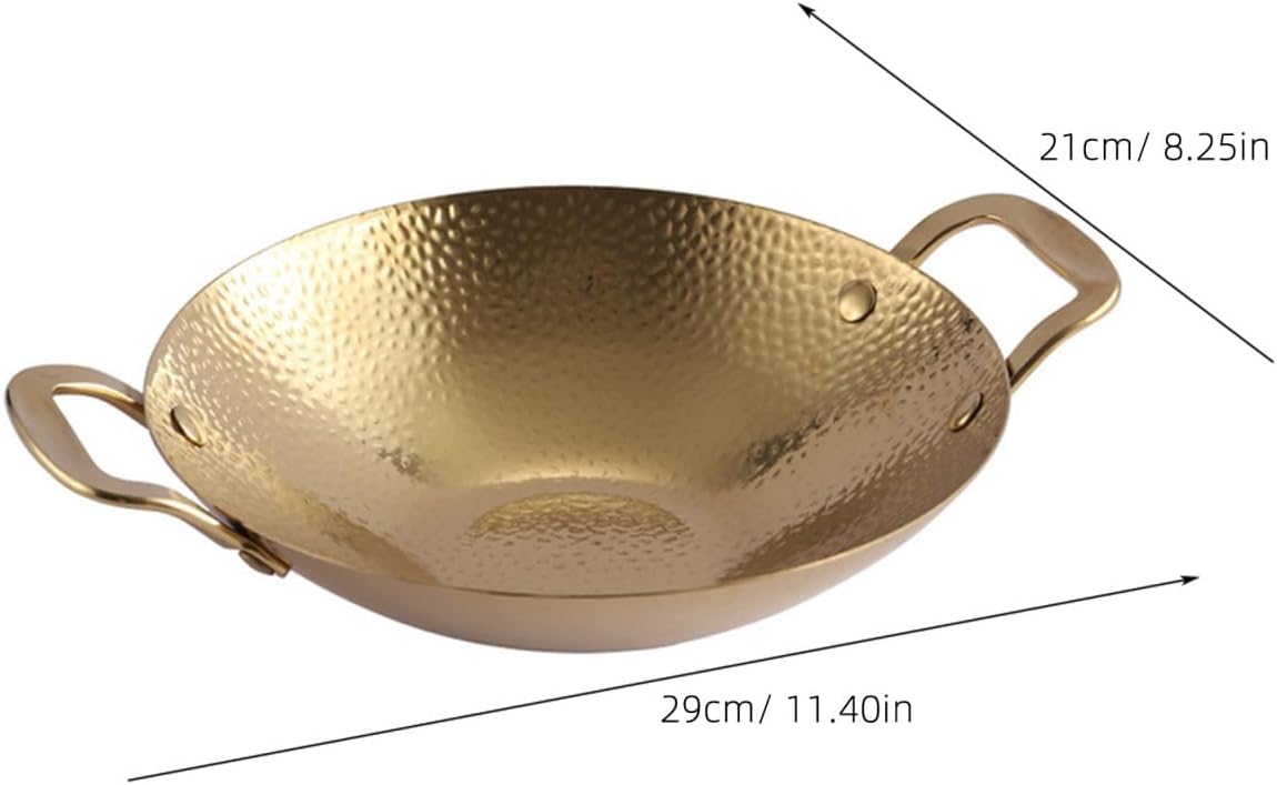 Stainless Steel Double Handle Cooking Pan for Dry Pot and Hot Pot