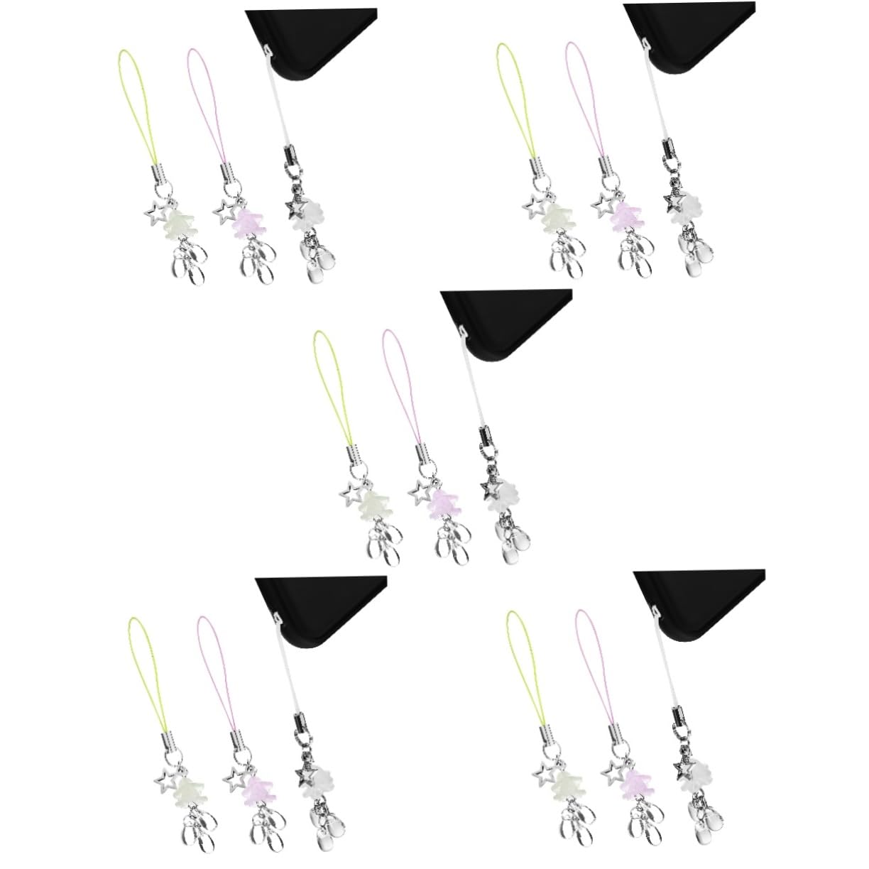 SHINEOFI Handyanhänger Mit Jellyfish Anhänger Verstellbares Handy Handgelenkband Weiß Und Grün Multifunktionale Lanyards Für Handy Schlüssel Und Rucksäcke Für Frauen
