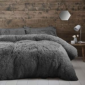 Catherine Lansfield Snoezig tweepersoons dekbedset, grijs (charcoal)