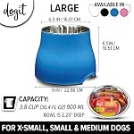Dogit Elevated Dog Bowl, Stainless Steel Dog Food and Water Bowl for Large Dogs, Blue, 73751 - Image 4