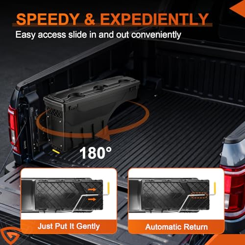 GEARLAST Truck Bed Storage Box Fit for Chevy/GMC Silverado/Sierra 2500/3500HD 2020-2025 Drive side