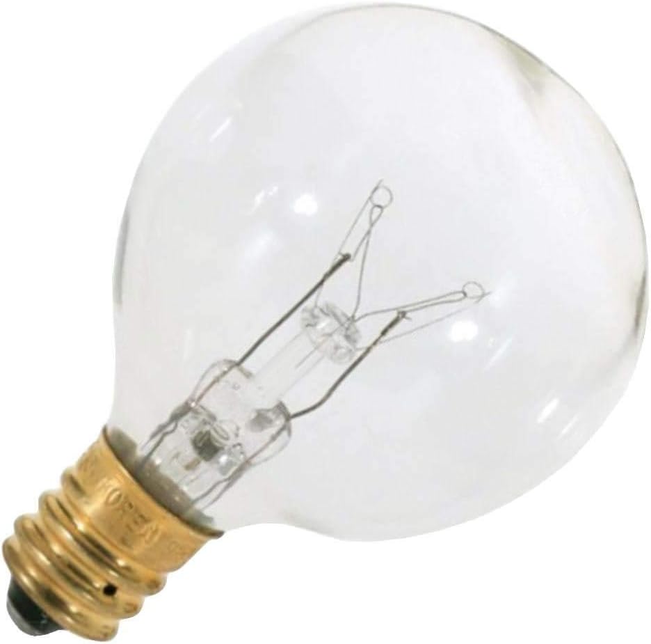 Satco S3845 120V Candelabra Base 15-Watt G12.5 Light Bulb, Clear