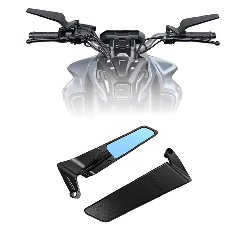 Espejos retrovisores de moto giratorios 2 en 1 estilo winglet anti vibraciones