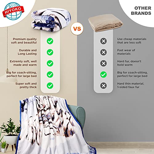 Hiyoko Plush Tiger Blanket Animal Fleece Flannel Microfiber Korean Mexican Tv Couch Warm Bedcover Throw Full Queen Double Silky Mink Cozy. For Girls Boys Kids Men Women, No Shedding Lints-Less 5Lbs #TOP4