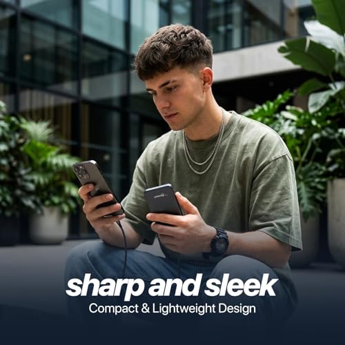 Image of Nextech Mag-Safe Magnetic Wireless Power Bank 10000mAh | 22.5W Fast Charging PD Type C | 15W Powerbank for iPhone & Android | Compact Slim Portable Charger with LED Indicator - Metallic Grey