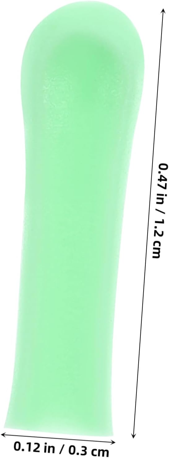 10pcs Soft Silicone Ear Wax Removal Spoon Covers for Gentle Ear Cleaning Elegant Green Design