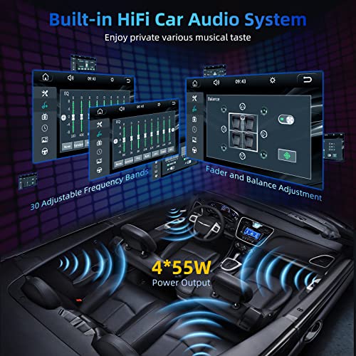 Double Din car Stereo with CD/DVD Player- CarPlay & Android Auto, Car Audio with Bluetooth, 7 Inch HD Touchscreen, Rear Camera, USB/TF/AUX, Subwoofer, AM/FM Radio Receiver by Adapter-Universe - Used condition - Image 6