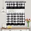 Goodgram modern country farmhouse 3 piece buffalo plaid checkered cafe kitchen curtain tier valance set assorted colors sizes black 36 in l  urban country home decor