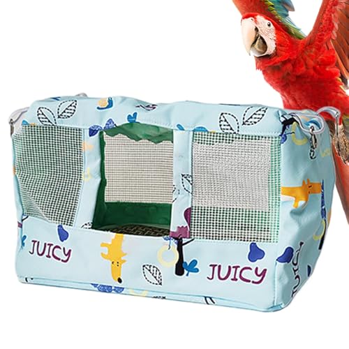 バードネストハウス、オウムケージネスト - クールなマット付きの通気性オウムの生息地の洞窟 | パラキートコカチエルラブバードアフリカングレーのための防水布動物洞窟
