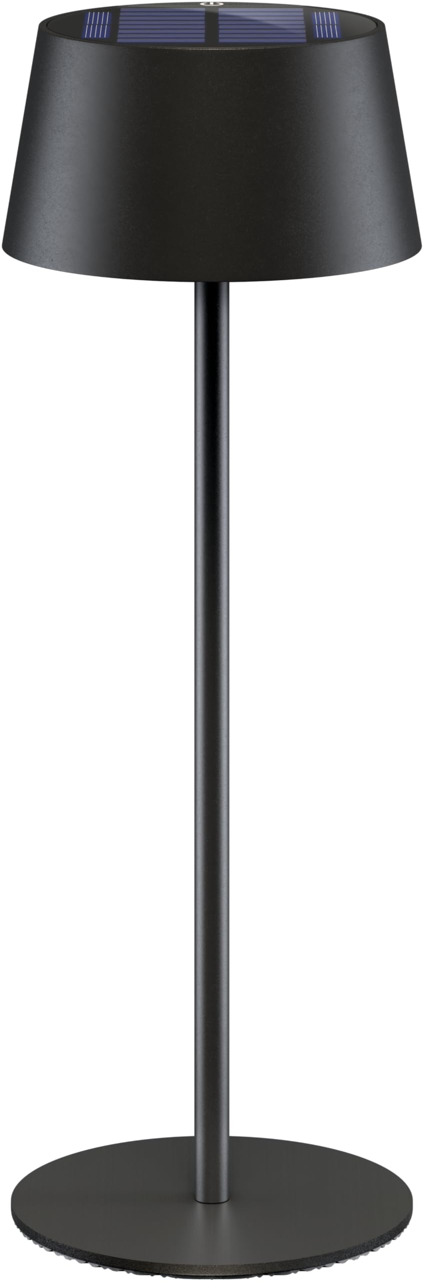 Goobay 72026 LED Solar Table Lamp, Infinitely Dimmable with Touch Control, Wireless LED Battery Table Lamp for Indoor and Outdoor Use, IP44, 150 lm and 3000 K, Warm White, USB-C, Black