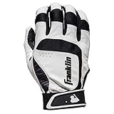 Franklin Sports MLB Youth Shok-Sorb Neo Batting Gloves, White/Black, Large