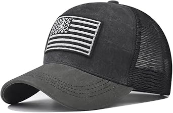 Baseball Cap Adjustable Trucker Hat Ponytail Sun Hats for Women Men