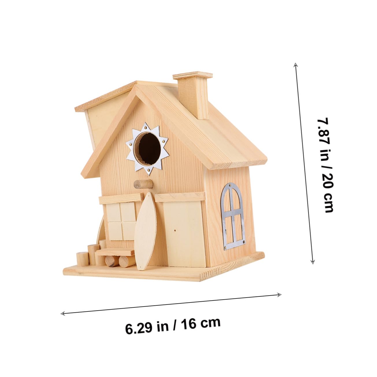 Casa de Pájaros de Madera Colgante Resistente para Exterior Decoración Rústica Jardín Fácil Instalación sin Herramientas para Aves Pequeñas