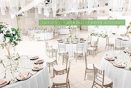 12 Pack Round Tablecloth 120 inch White Table cloths for Round Tables,Stain and Wrinkle Resistant Washable Polyester Tablecloths White Table Cloth 120 Inch Table Cloth for Wedding Party Birthday by YMHPRIDE - Image 6