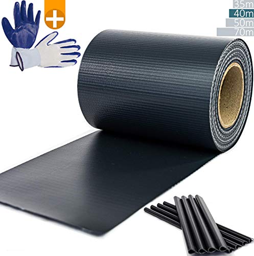 smartpeas Sichtschutz für Gartenzaun im Komplettset  PVC Sichtschutzstreifen für Doppelstabmatten  40 x 0,19 m mit 30 Clips  Anthrazit  Extra: Gartenhandschuhe in Universalgröße gratis