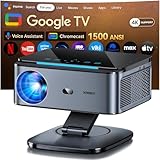 Beamer【1500 ANSI/Autofokus/360°-Drehung】 XIWBSY Projektor 4k Google TV/Sprachsteuerung, WiFi 6...