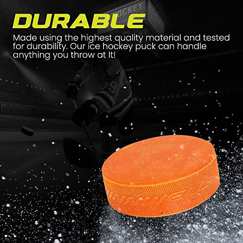 Winnwell Weighted Ice Hockey Pucks - Heavy Training Puck With Mesh Carrying Bag | Official Size | Great For Stick Handling & Training Drills (6 Pack) #TOP1