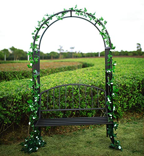 1. GO Steel Garden Arch with Seat for 2 People, 6'9" High x 3'9" Wide, Garden Arbor for Various Climbing Plant, Outdoor Garden Lawn Backyard by 1. GO - Used condition - Image 6