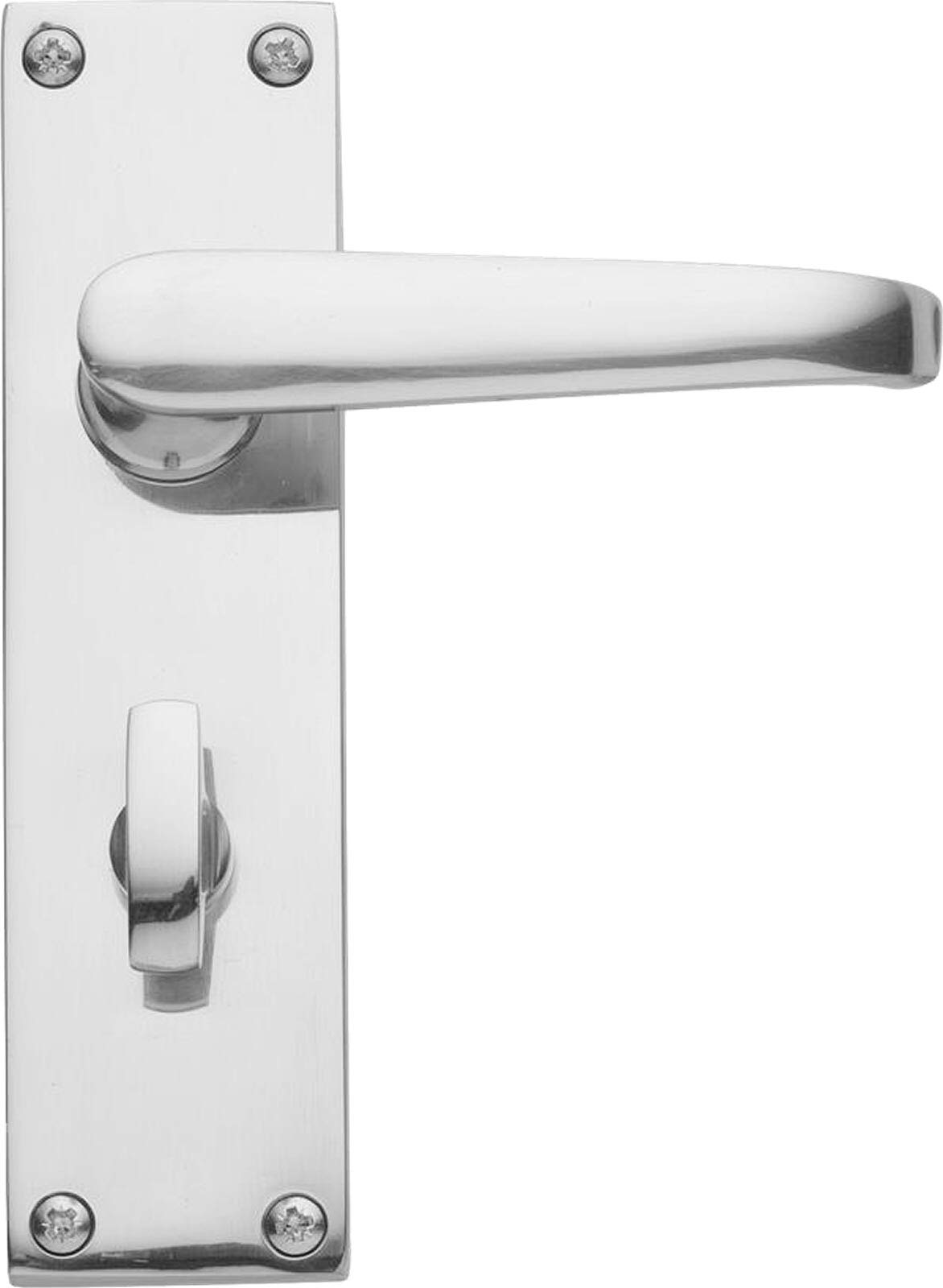 Architectural Hardware Polished Chrome Howdens Bertelli Victorian Bathroom Lock Door Handles