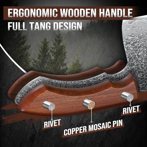 DRAGON RIOT Damascus Cleaver Knife 10 inch, VG10 Damascus Knife for Meat Cutting, Butcher Knife with Wood Handle for Chopper Vegetables Razor Sharp Chooping Knife, Premium Gift Box — view 3