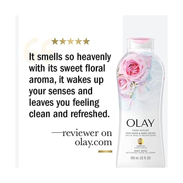 Olay-Fresh-Outlast-Body-Wash-with-B3-Rose-Water-and-Sweet-Nectar-22-Fl-Oz-Pack-of-4 Olay Fresh Outlast Body Wash with B3, Rose Water and Sweet Nectar, 22 Fl Oz (Pack of 4)