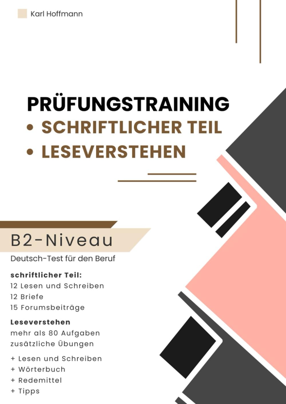 B2 Prüfungstraining Schreiben und Lesen – Deutsch für den Beruf: Schriftlicher Teil und Leseverstehen mit 12 Briefen, 15 Forumbeiträgen, Wörterbuch, Redemitteln und Tipps