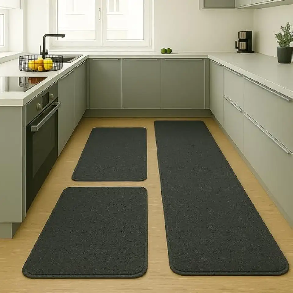 Tapete Cozinha Quarto Soft Jogo 3 Peças Antiderrapante Macio