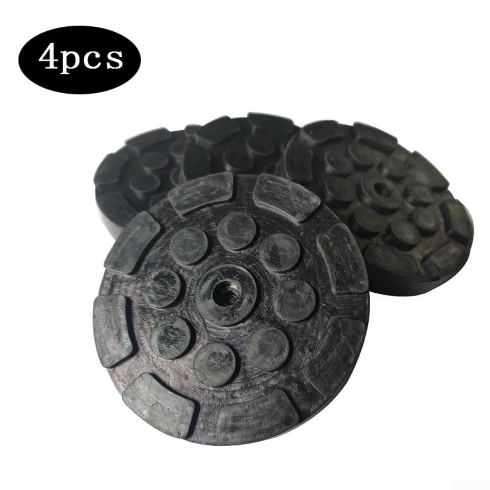 4er Pack Heber-Gummipads als Adapter für Wagenheber, Querprofil verhindert Verrutschen, Schützt Rahmen bis 3 Tonnen Belastung, Langlebiges Gummi, 12cm, Schwarz