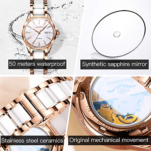 Image of OLEVS Watches Women with Date Silver Stainless Steel Luxury Ladies Watches with Small Writs Diamond Watches for Women Waterproof Elegant Dress Quartz Analog Women's Wrist Watches Reloj de Mujer
