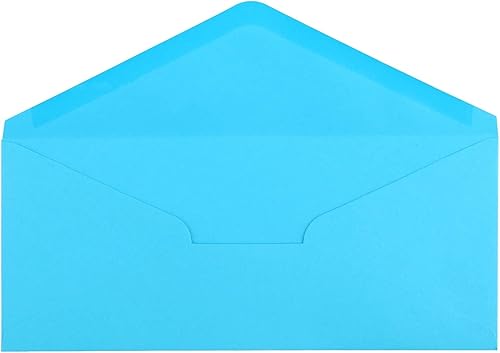 Miniatura 3 de TAICHEUT Paquete de 400 sobres azules con solapa en V de 9 x 4 pulgadas, sobres de negocios para cartas, postales, tarjetas de felicitación e