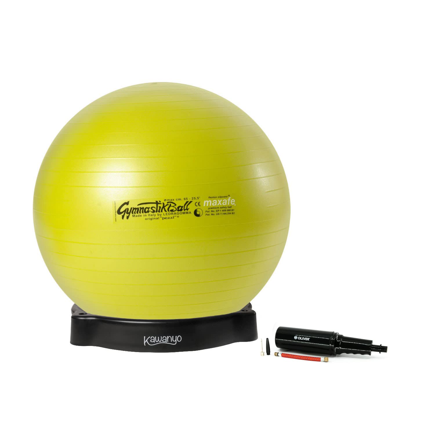 PEZZI oryginalna piłka Pezziball MAXAFE 65 cm z miską i pompką kombi piłka gimnastyczna