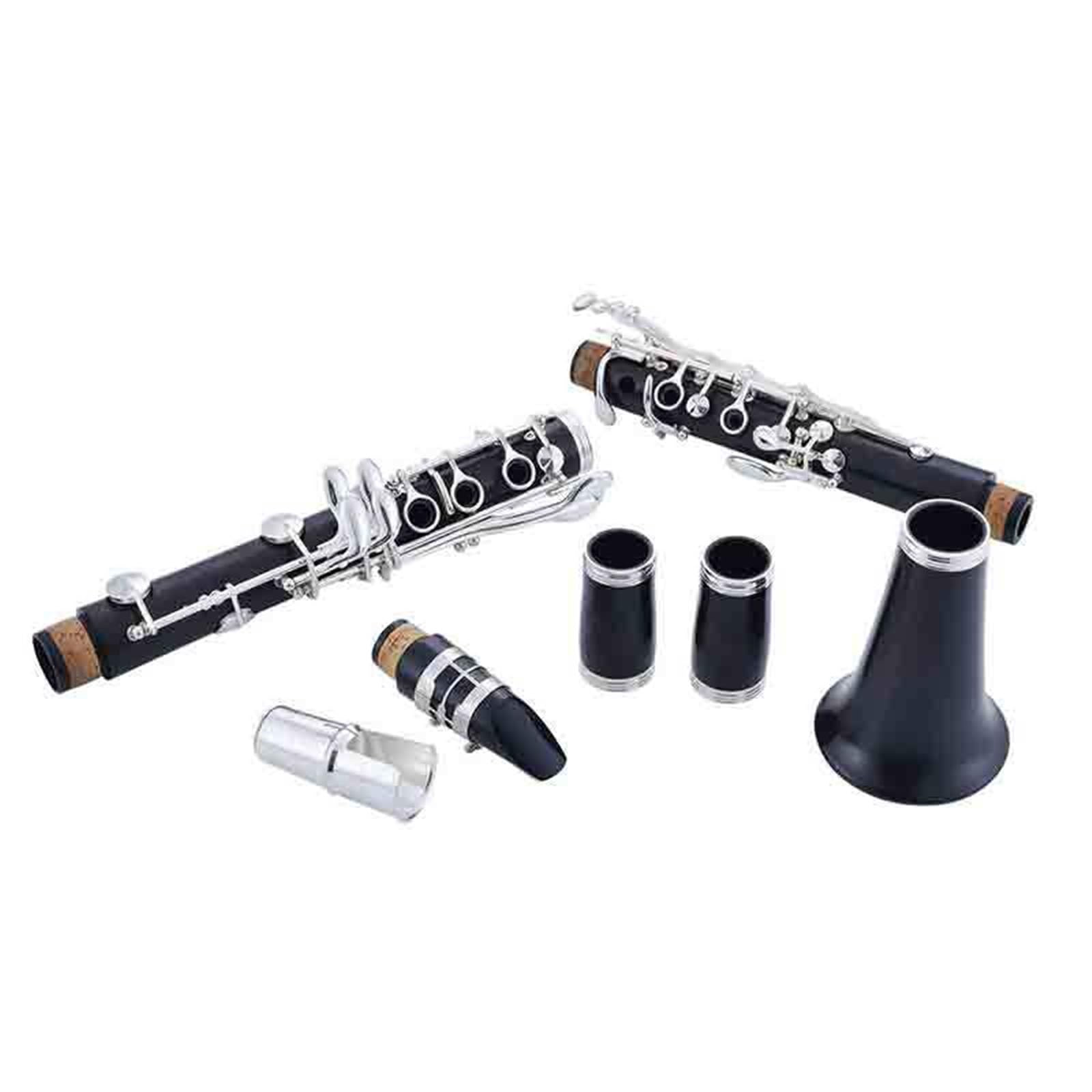 Clarinete Ébano Si Bemol 17 Teclas Plateadas Adecuadas Para Principiantes Para Tocar Y Realizar Exámenes