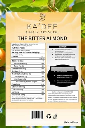 Organic Bitter Apricot Kernels 1/4 lb (4 oz), The Bitter Apricot Kernels (1/4Lb) 4oz The Bitter Almond 4oz Bitter Apricot Kernels Organic and Raw USDA Organic Certified Seeds, NON-GMO, Gluten Free, Resealable Bag