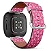 CJBROES Replacement Leather Watch Band, Compatible with Fitbit Versa 3 and Fitbit Sense of Wristband Bracelet Accessory - Valentines Day Hearts