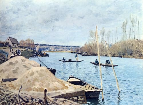 Cuadro Sena Alfred Sisley pintura decorativa para transformar la atmósfera de un dormitorio elegante