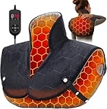 InVarme Far Infrared Heating Pad for Neck and Shoulders – Dual Carbon Fiber 6X Deeper Heat for Fast Relief from Chronic Pain in Seniors – 20% Heavier, 8 Heat Levels, 4H Auto Shut Off, Ideal for Winter