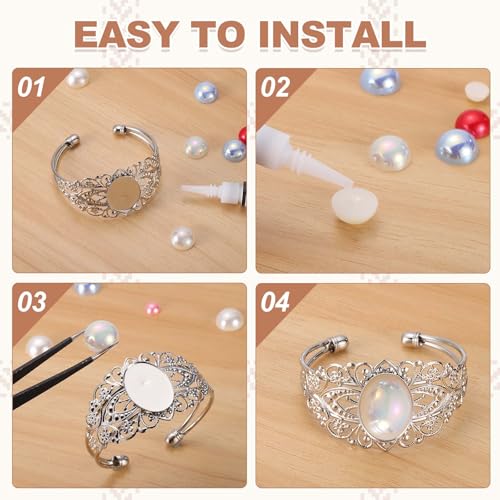 Plateaux vierges en laiton MECCANIXITY pour bracelets - 4