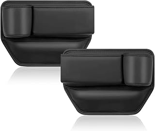 2pcs Car Seat Gap Gap Filler with Car Cup Holder, Leather for Car Seat, Car Seat Gap Filler Keep Car Interior Stylish, Multi-Functional, Universal, Front Seat for Most