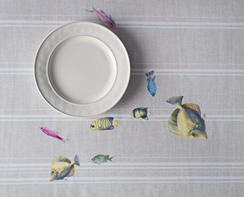 Maison D' Hermine Tablecloth 100% Cotton Table Cover Decorative Washable Rectangle Tablecloths For Gifts, Kitchen, Dining, Buffet Parties & Camping, Poisson - Spring/Summer (60"X90") #TOP4