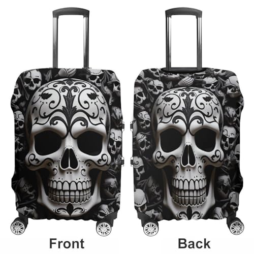 Carry on Luggage Cover Skulls Suitcase Covers for Luggages Tsa Approved Travel Luggage Sleeve Protector Elastic Suitcase Protector Anti-Scratch Washable Fits 19-30 Inch Case -XL3