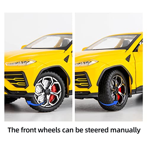 Modelo de auto Lambo Urus 1:24 amarillo con luces y sonidos miniatura 4