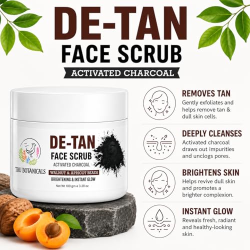 Image of Vitamin C Face Wash & De-Tan Scrub Combo | Hyaluronic Acid, Niacinamide, Glycolic Acid & Kojic Acid | Tan Removal, Pimple Marks, Dark Spots, Blackheads, Oil & Dirt Removal | Soap-Free | Sulphate & Paraben Free | Face & Body | Men & Women | 150 ml + 100 g