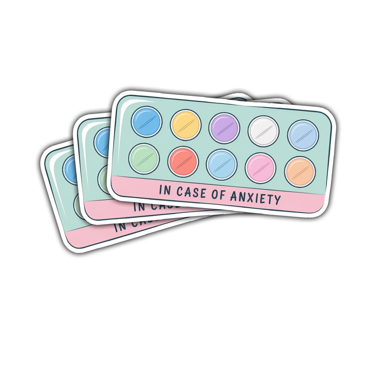 Cadeau sensibilisation santé mentale lot 3 stickers anxiété