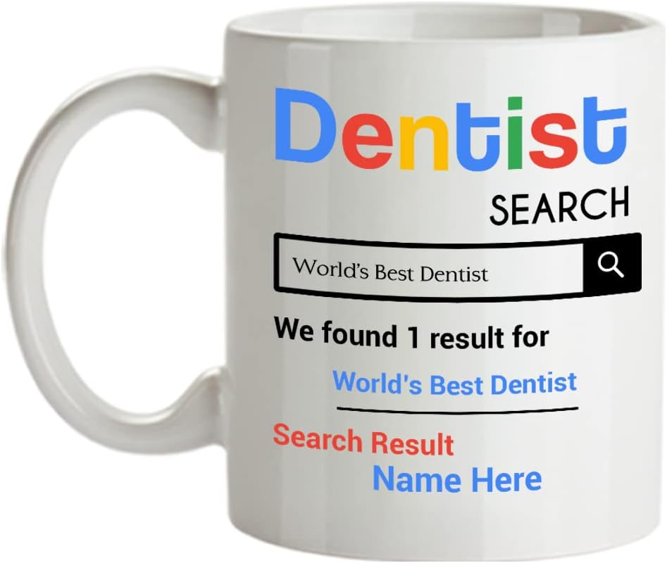 SpreadPassion Personalized Dentist Mug - Personalized Dentist Gifts - 11oz Coffee Mug - Customized with your Favorite Dentist Name