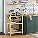 TUTOTAK Bar Cart - Serving Cart for Home - Microwave Cart, Drink Cart, Mobile Kitchen Shelf with Wine Rack and Glass Holder, Rolling Beverage Cart BC01BMG030