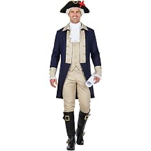 George Washington Costume Adult Complete 18th Century Colonial Military Uniform Hamilton Founding Father Outfit